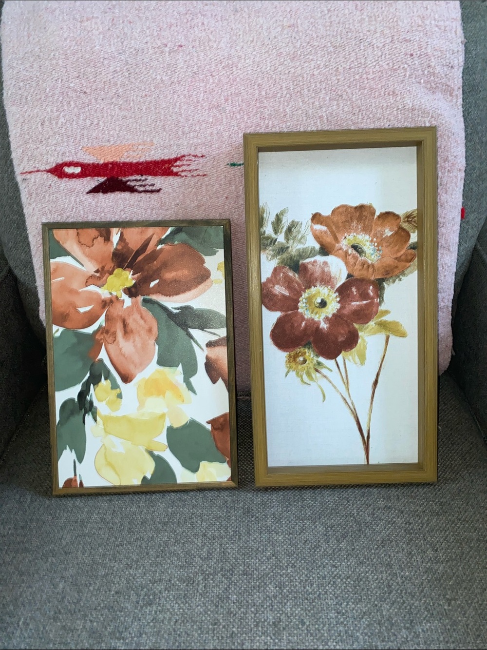 Sundance Paired Floral Wall Art in Brown, Yellow, Green